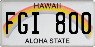 HI license plate FGI800