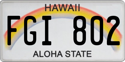 HI license plate FGI802