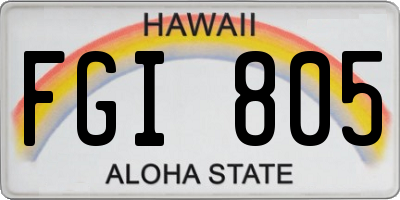HI license plate FGI805