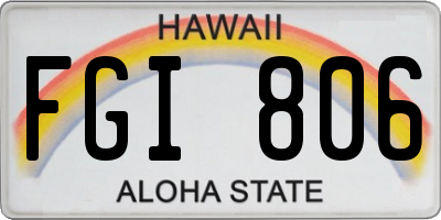 HI license plate FGI806
