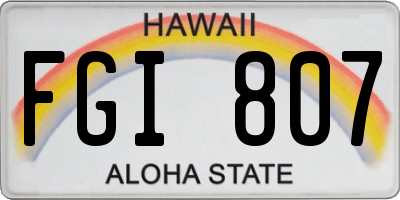HI license plate FGI807