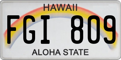 HI license plate FGI809