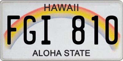 HI license plate FGI810