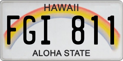 HI license plate FGI811