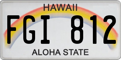 HI license plate FGI812