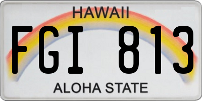 HI license plate FGI813