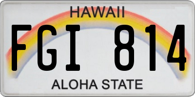 HI license plate FGI814