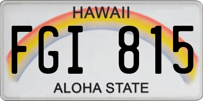 HI license plate FGI815