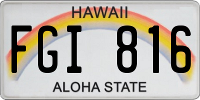 HI license plate FGI816