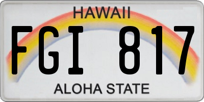 HI license plate FGI817