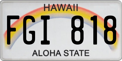 HI license plate FGI818