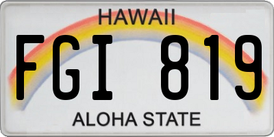 HI license plate FGI819