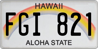 HI license plate FGI821