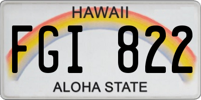HI license plate FGI822