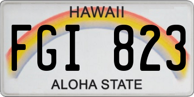 HI license plate FGI823