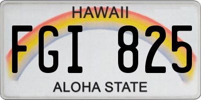 HI license plate FGI825