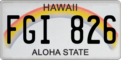 HI license plate FGI826