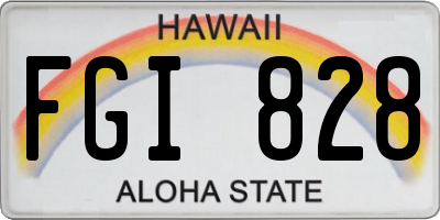 HI license plate FGI828