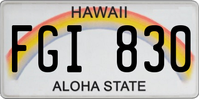 HI license plate FGI830