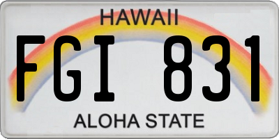 HI license plate FGI831