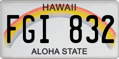 HI license plate FGI832