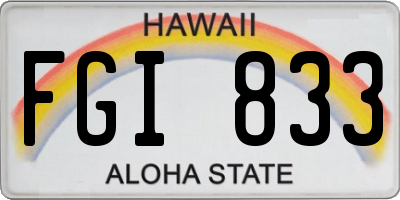 HI license plate FGI833