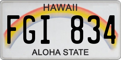 HI license plate FGI834