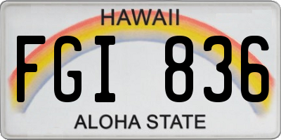 HI license plate FGI836