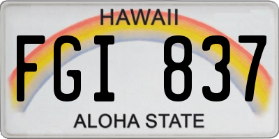 HI license plate FGI837
