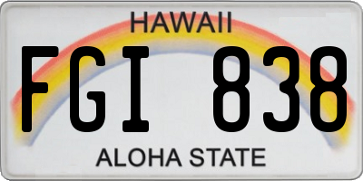 HI license plate FGI838