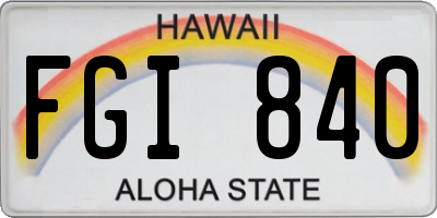 HI license plate FGI840
