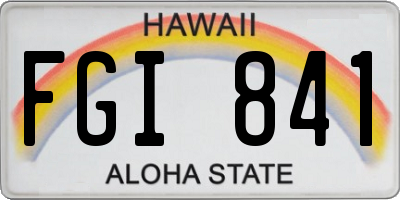 HI license plate FGI841
