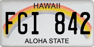 HI license plate FGI842