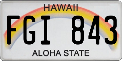 HI license plate FGI843