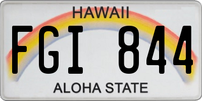 HI license plate FGI844