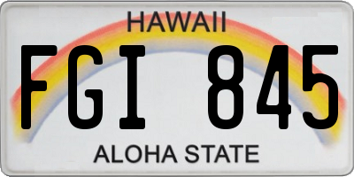HI license plate FGI845