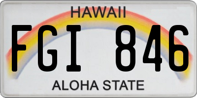 HI license plate FGI846