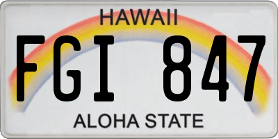 HI license plate FGI847