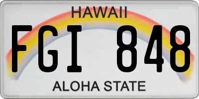 HI license plate FGI848