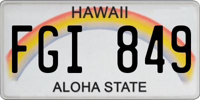 HI license plate FGI849
