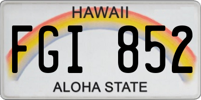 HI license plate FGI852