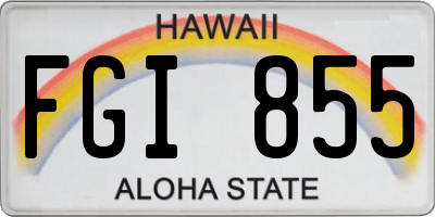 HI license plate FGI855