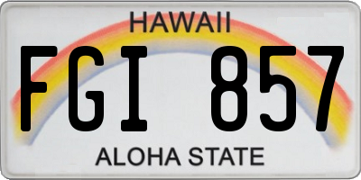 HI license plate FGI857