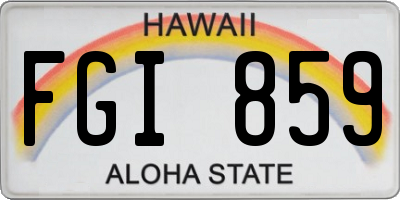 HI license plate FGI859