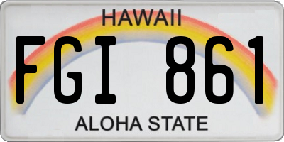 HI license plate FGI861