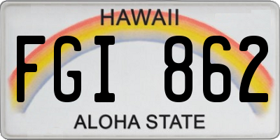 HI license plate FGI862