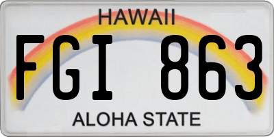 HI license plate FGI863