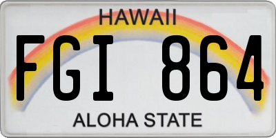 HI license plate FGI864