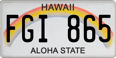 HI license plate FGI865