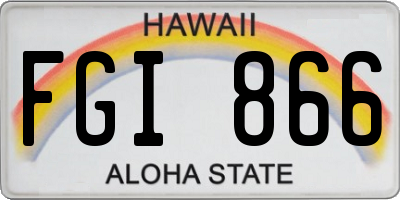 HI license plate FGI866